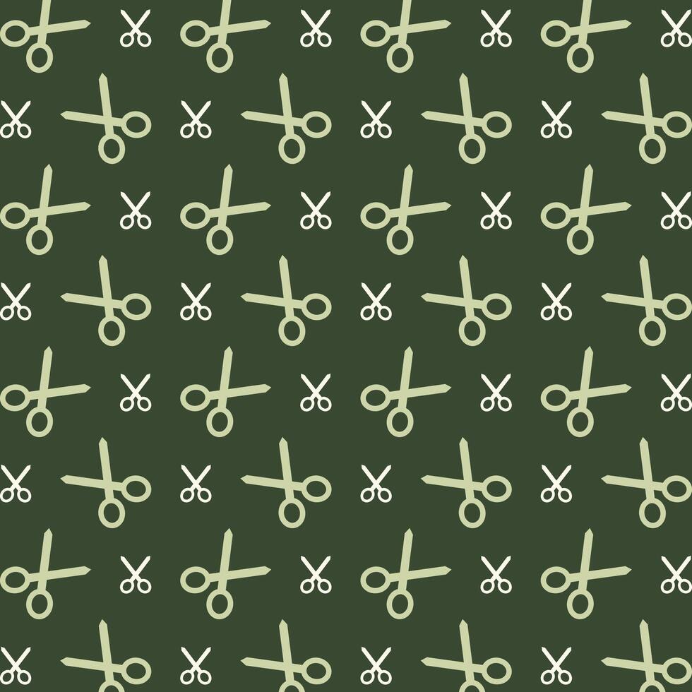 Cut icon repeating trendy pattern beautiful green vector illustration background