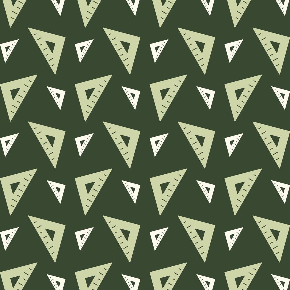 Set Square icon repeating trendy pattern beautiful green vector illustration background