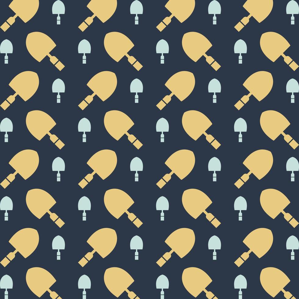 Trowel icon repeating yellow trendy pattern colorful vector illustration background