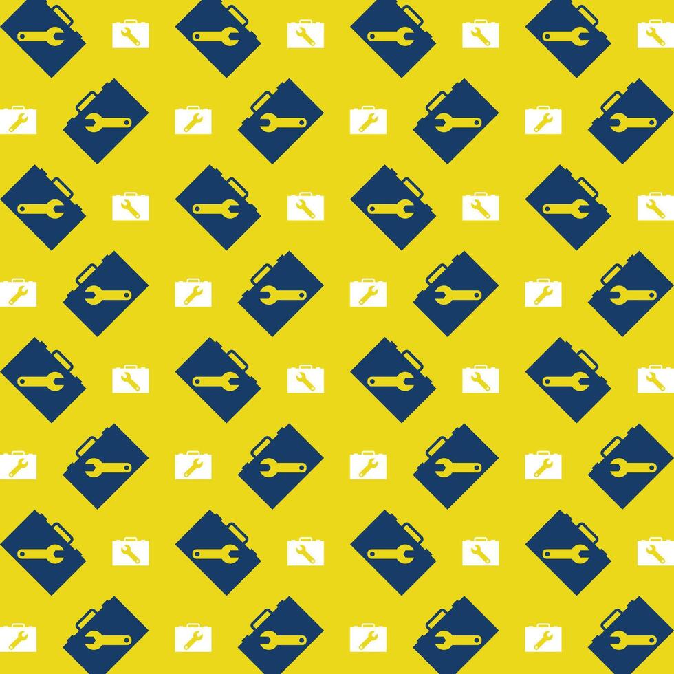 Tool box repeating trendy pattern colorful vector illustration yellow background