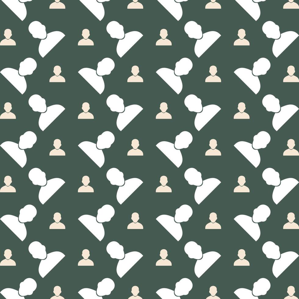 Avatar icon Vector Illustration repeating trendy cute pattern colorful green background