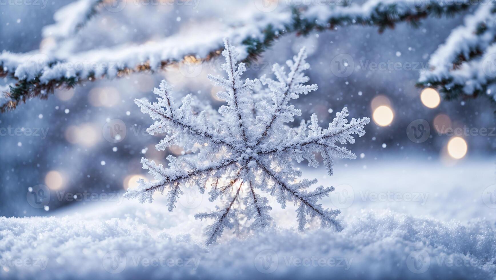 AI generated Beautiful, snowflake, close-up, photo