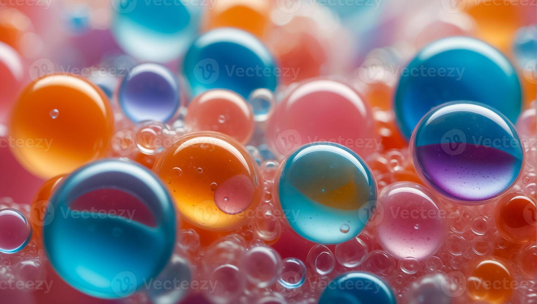 AI generated Soap colored foam bubble closeup photo