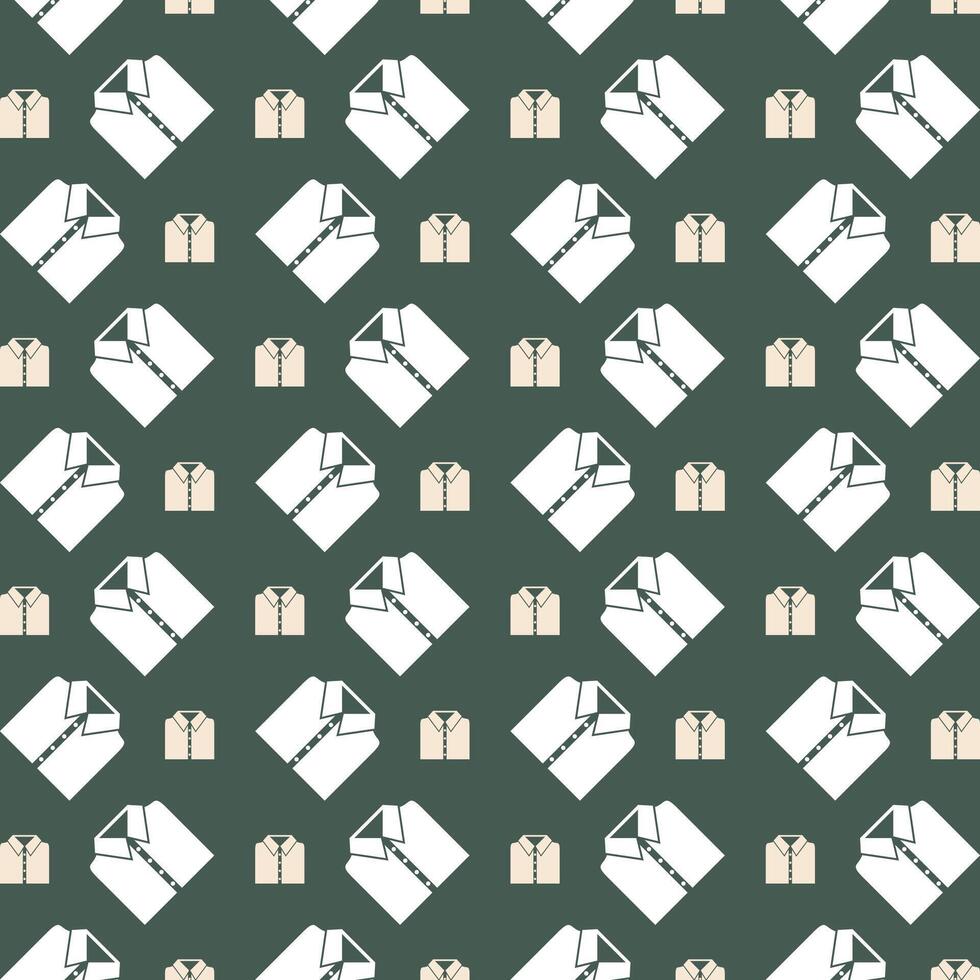 School Shirt vector Illustration repeating trendy cute pattern colorful green background
