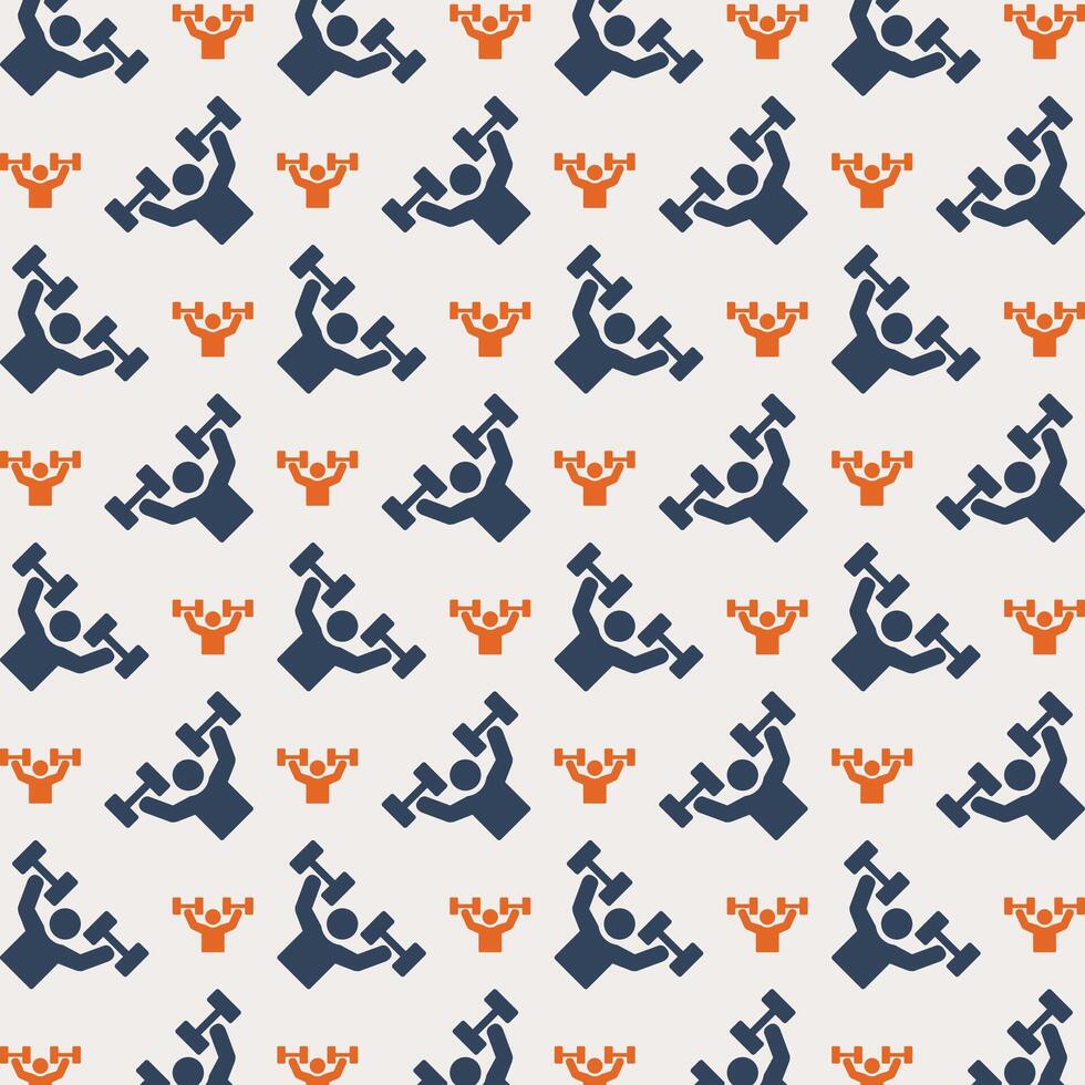 Excercise abstract icon repeating trendy pattern vector illustration grey background