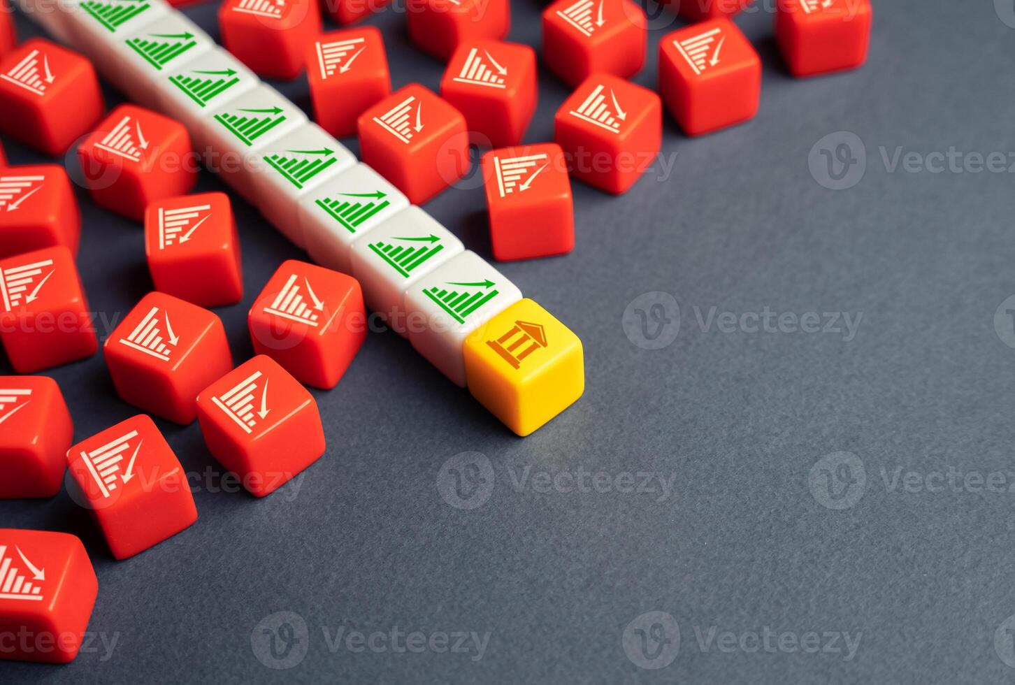 The business is emerging from the crisis with a profit. Accumulated problems and debts. Pass threats of bankruptcy. Business shows outstanding achievements. photo