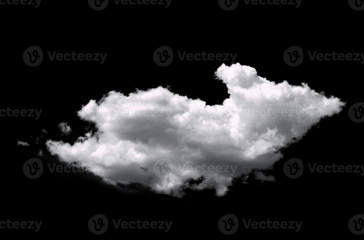 White clouds isolated on black background, clounds set on black. Sky design element. Brush photo