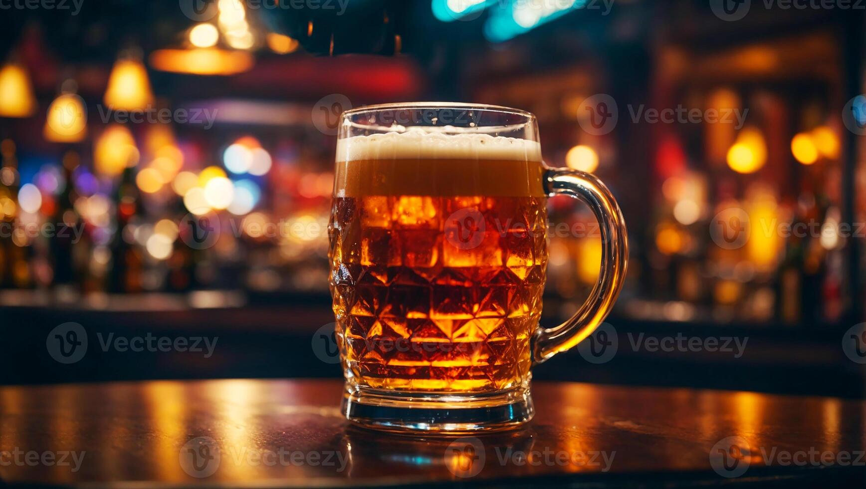 AI generated Glass of beer, bar photo