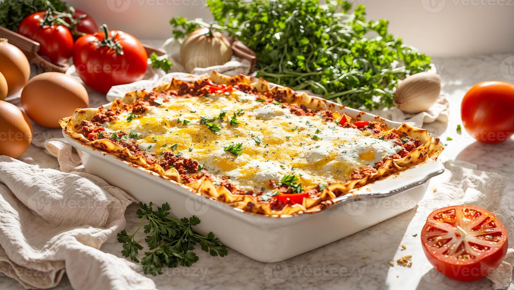 Appetizing, lasagna, cuisine photo