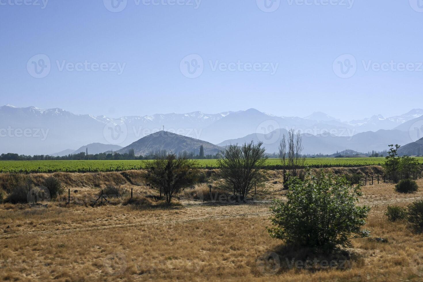 landscape of the interior of Chile on the way to Portillo photo