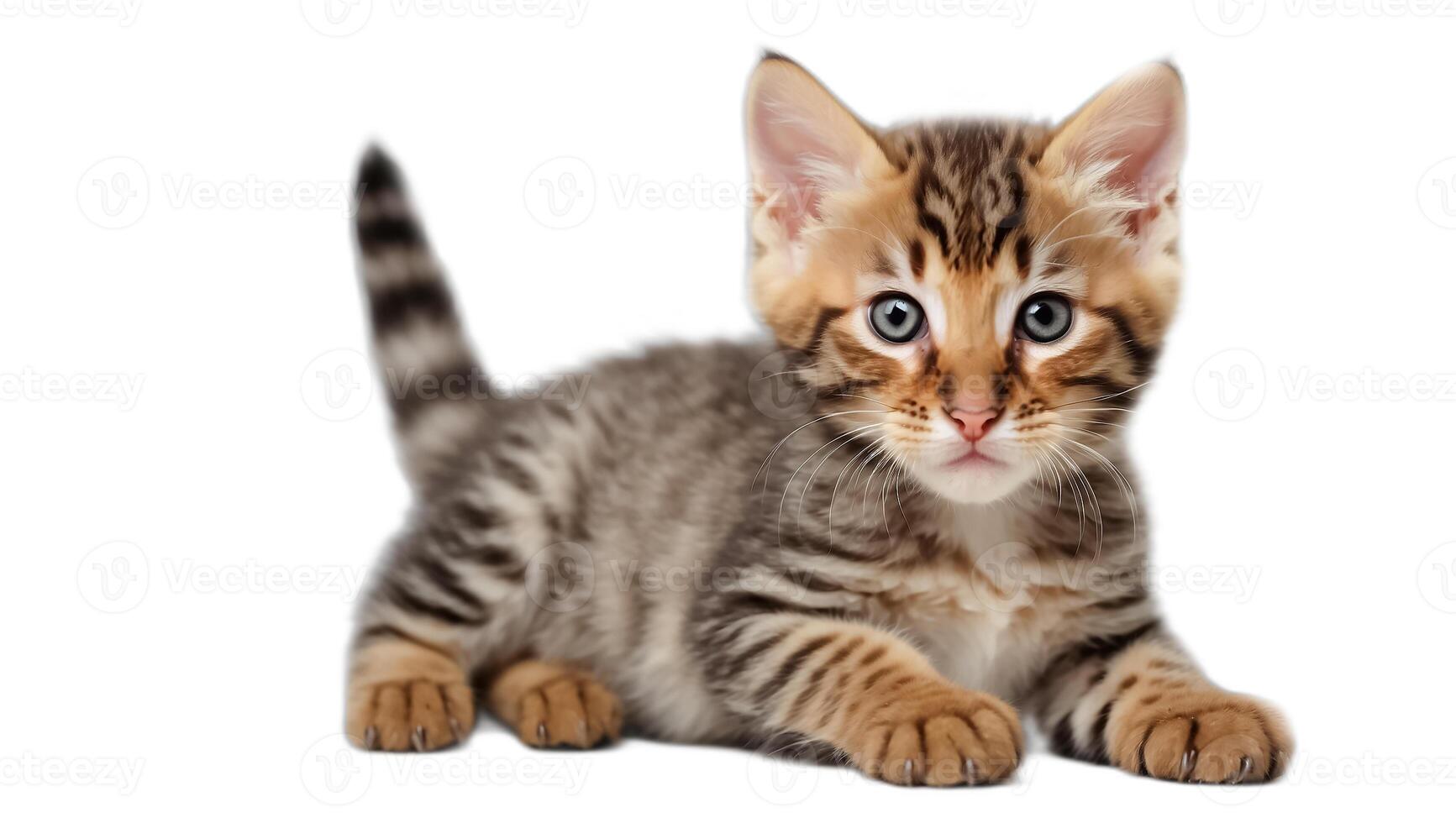 AI generated cute fluffy kitten isolated photo