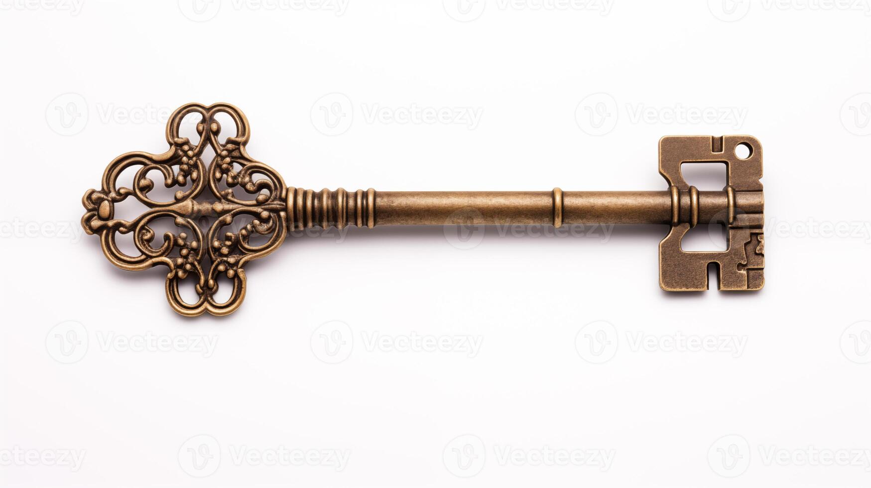 AI generated Skeleton key isolated on white background. photo