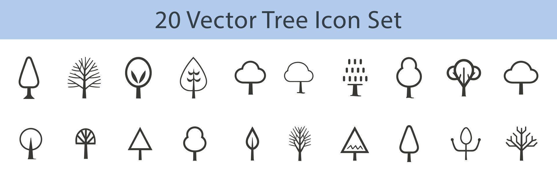 Tree vector icons set