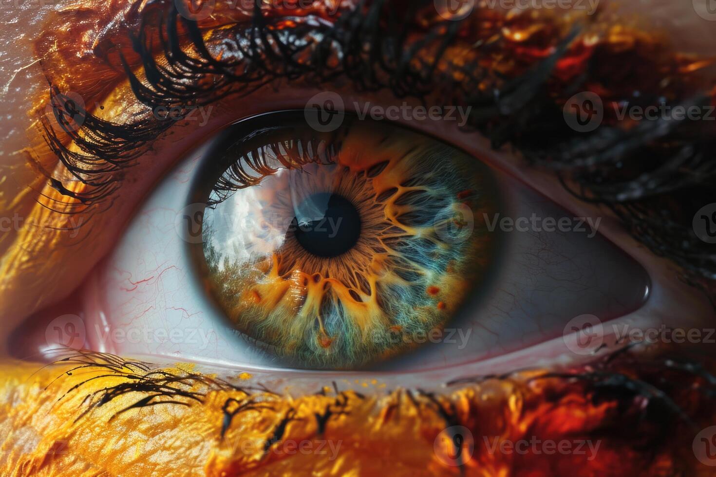 AI generated Perfect macro photography of blue eyes and perfect eyesight photo