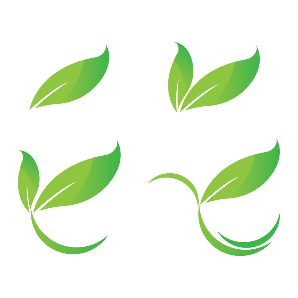 leaf ecology nature element vector icon