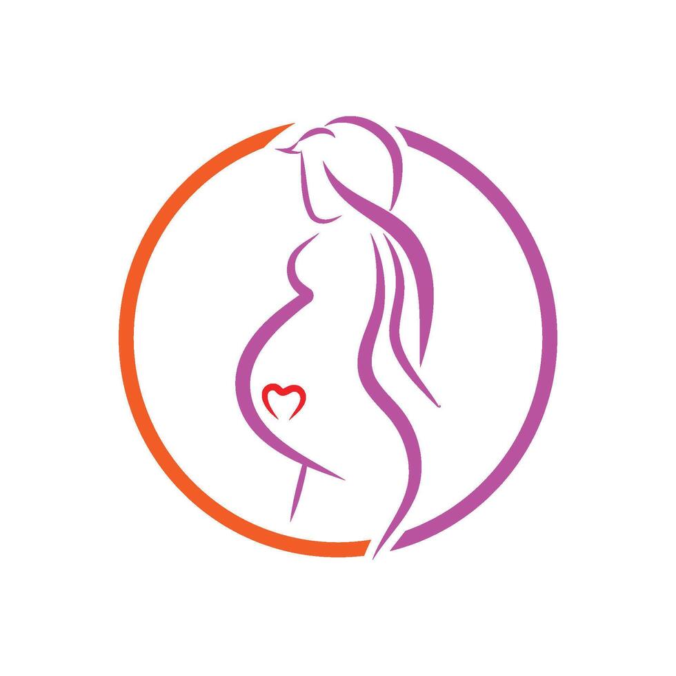 beauty pregnant women vector icon template