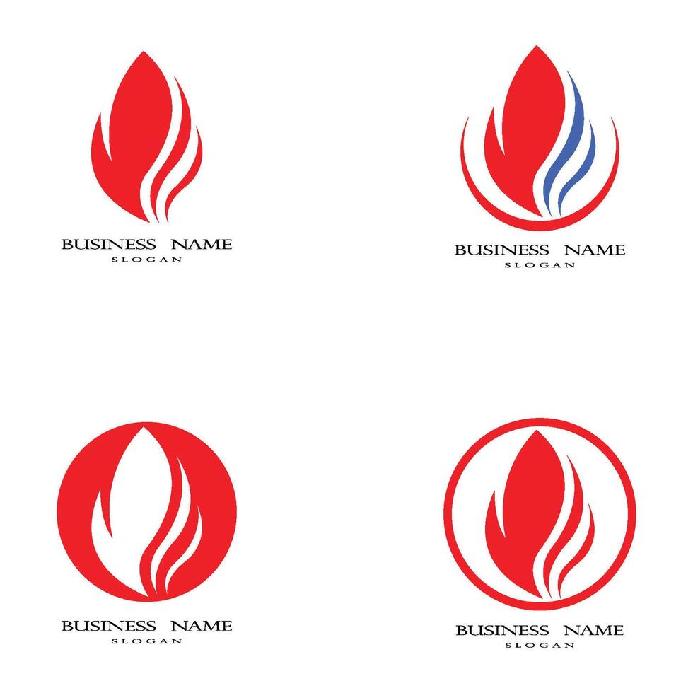 Fire flame Logo Template vector icon Oil, gas and energy logo concept