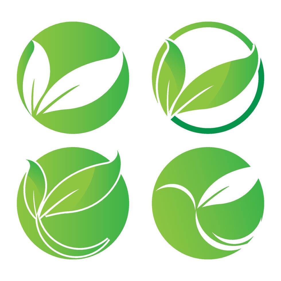 leaf ecology nature element vector icon