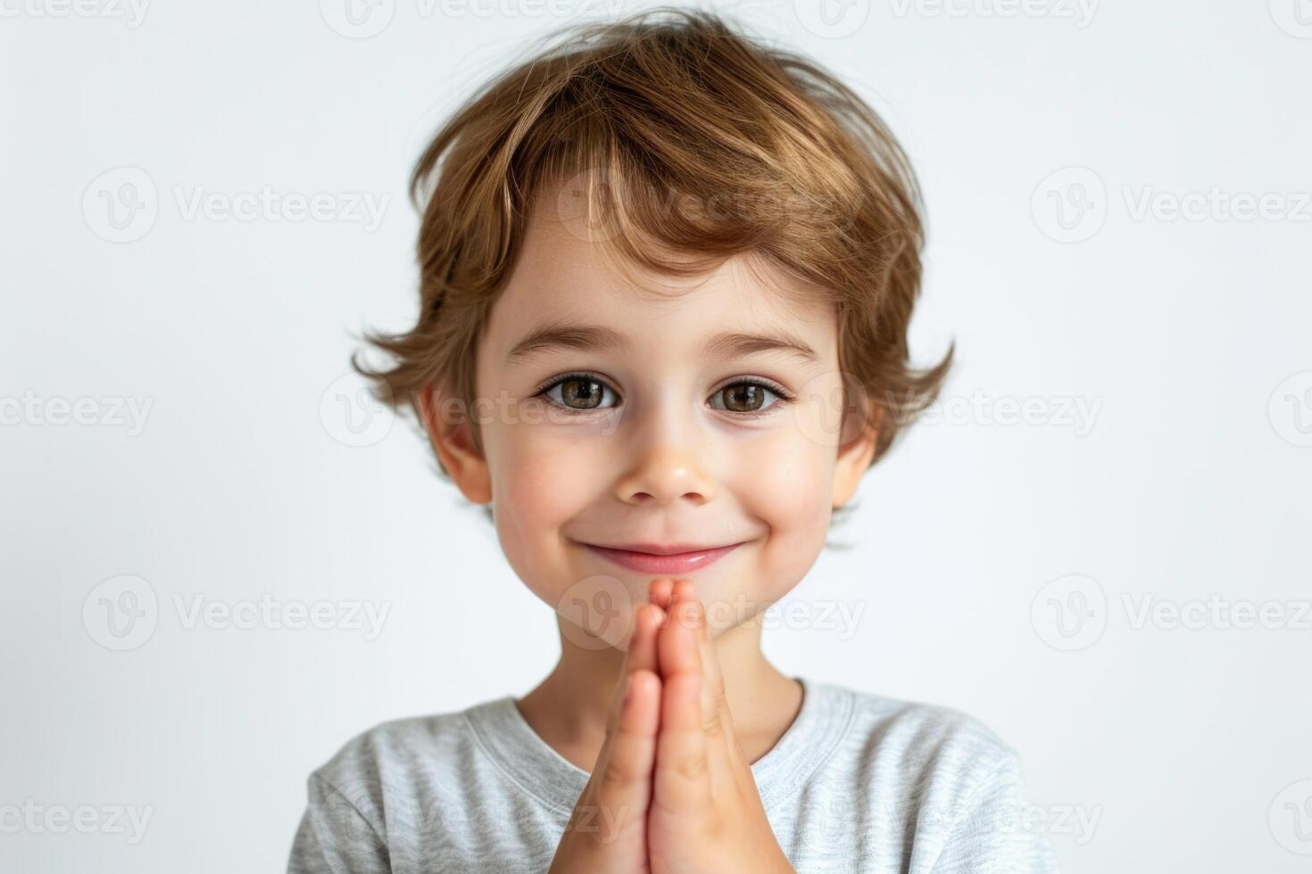 AI generated Cute boy on white isolated background. Childhood photo