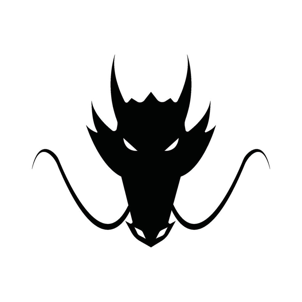 dragon flat color logo template vector