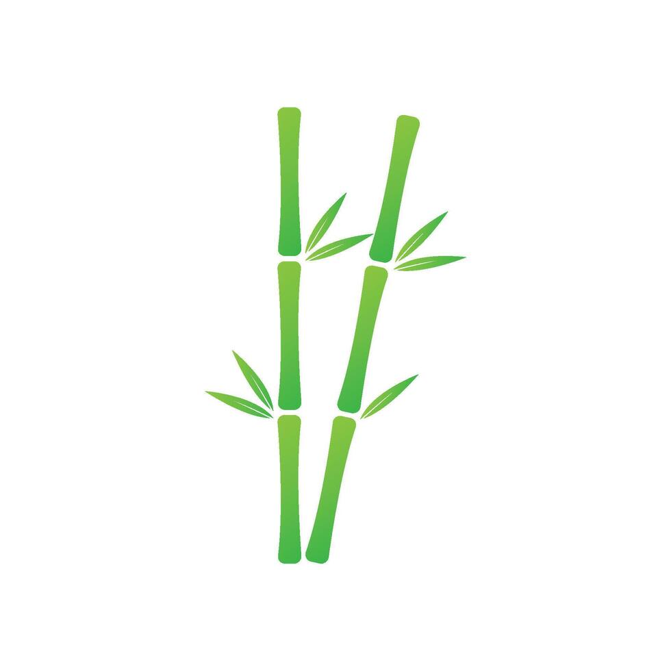 bambú con verde hoja vector
