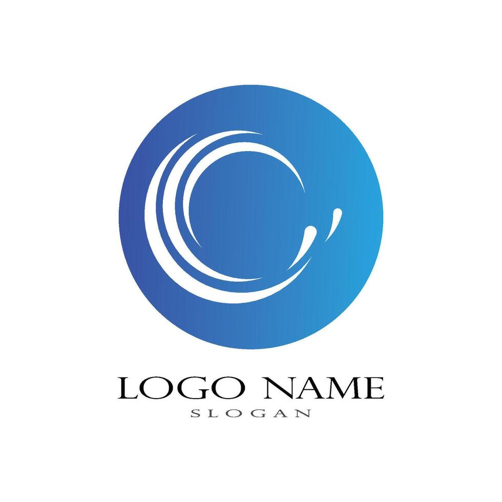 Water wave Logo Template vector
