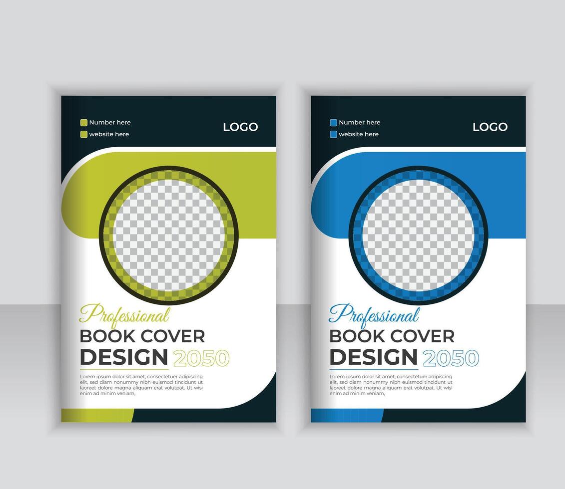 corporate modern book cover design and company annual report vector