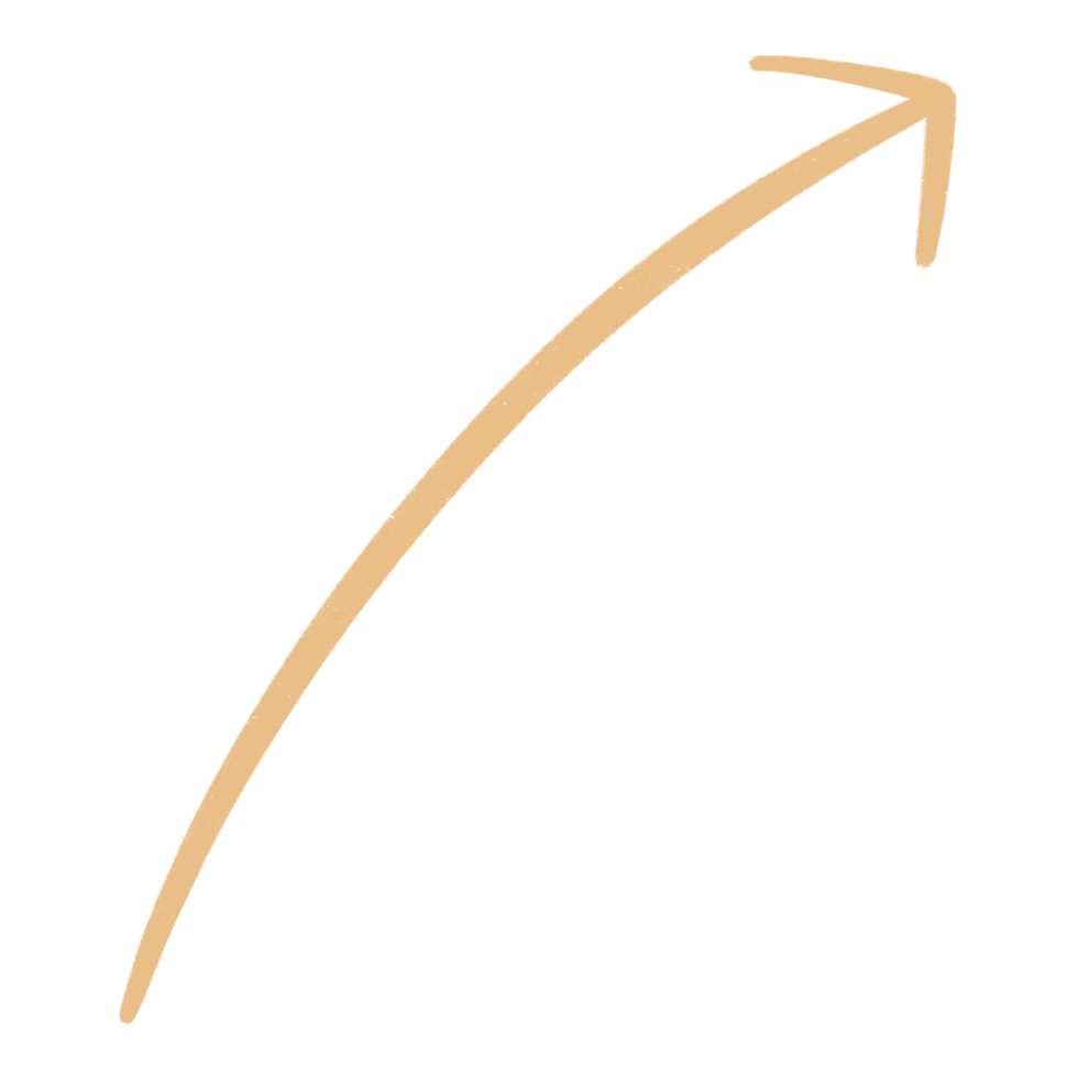 Yellow Arrow Line Upward Curved Arrow Sketch Arrow Line Element png