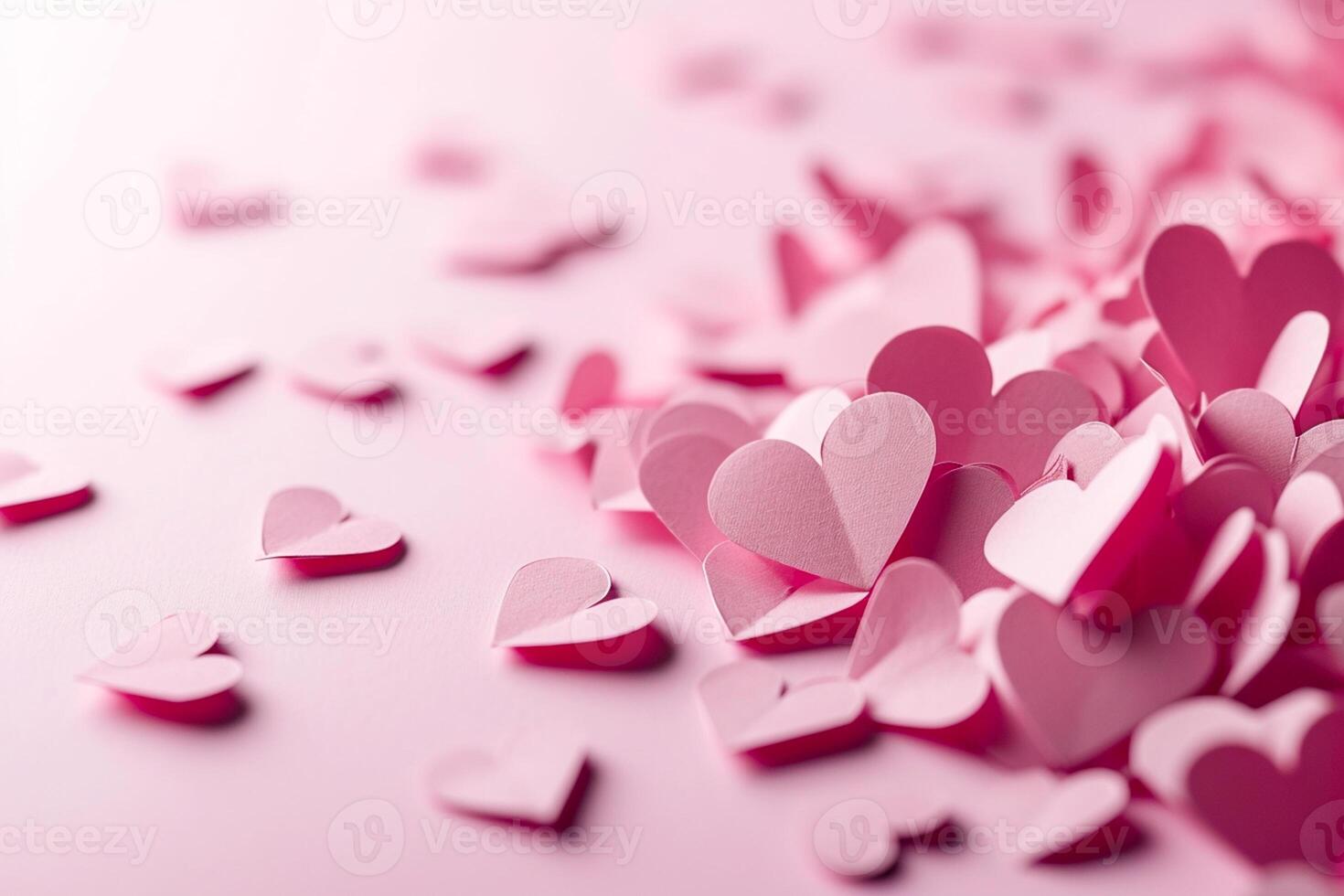 AI generated Valentine's Day Concept with 3d heart background empty space ai generated photo