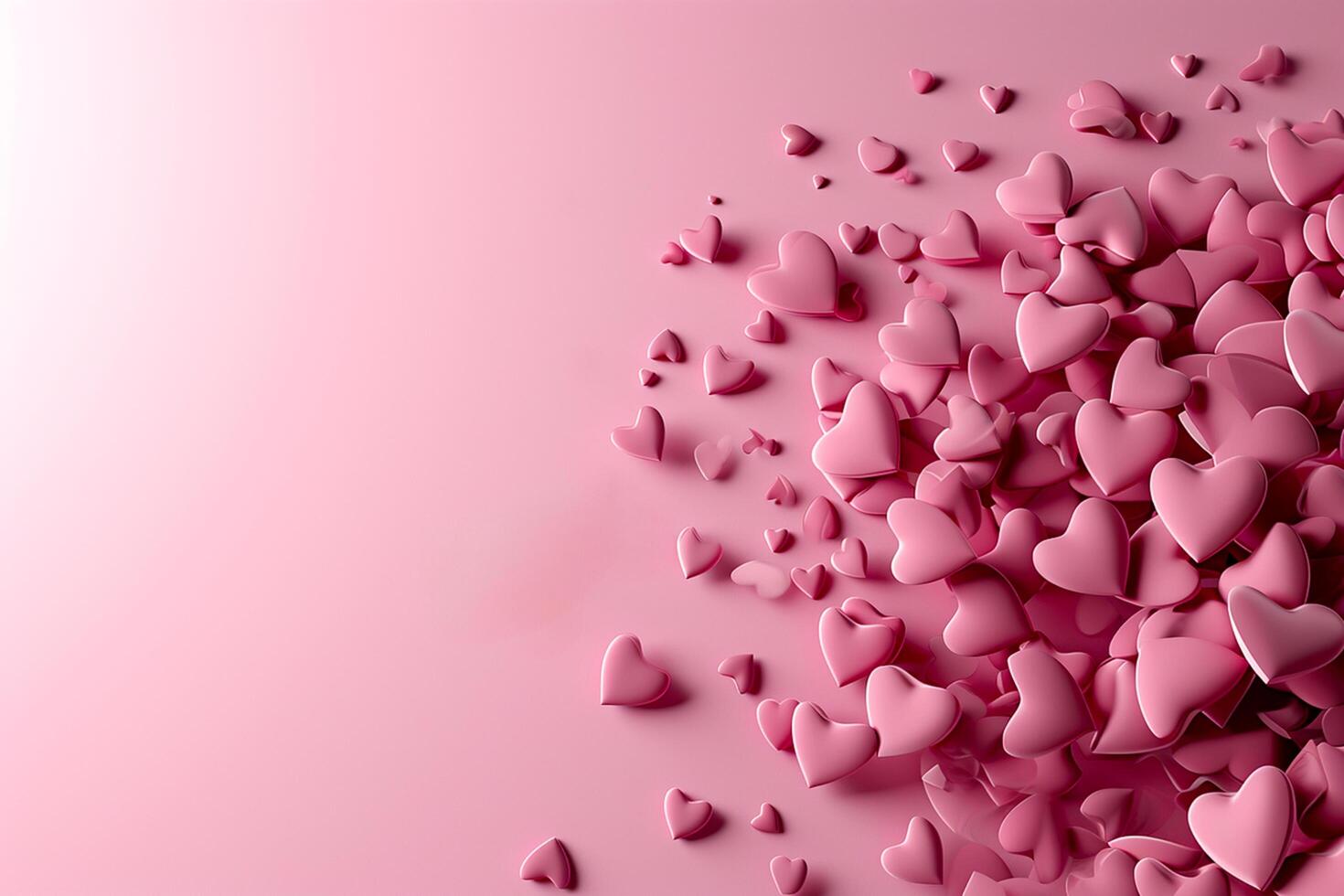 AI generated Greeting Card for Valentine's Day 3d heart background empty space Ai Generated photo