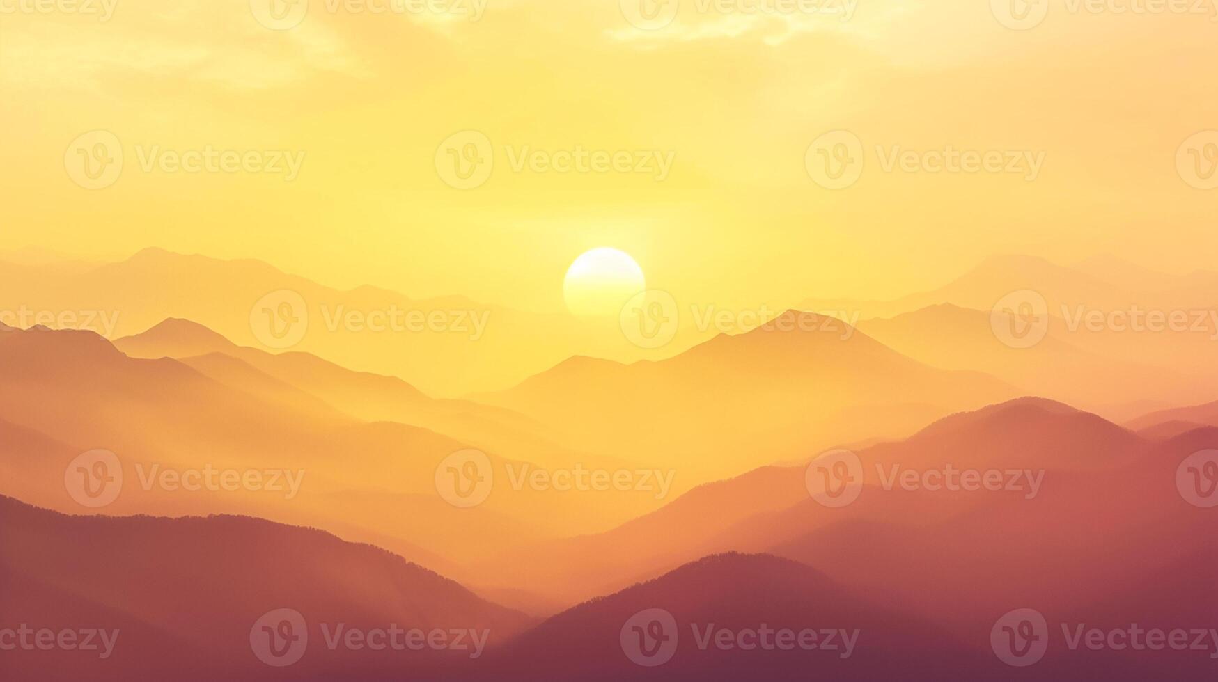ai generado imagen de dorado amanecer esclarecedor el brumoso montañas. el suave gradientes y etéreo atmósfera lata inspirar asombroso digital Arte piezas. ai generado foto