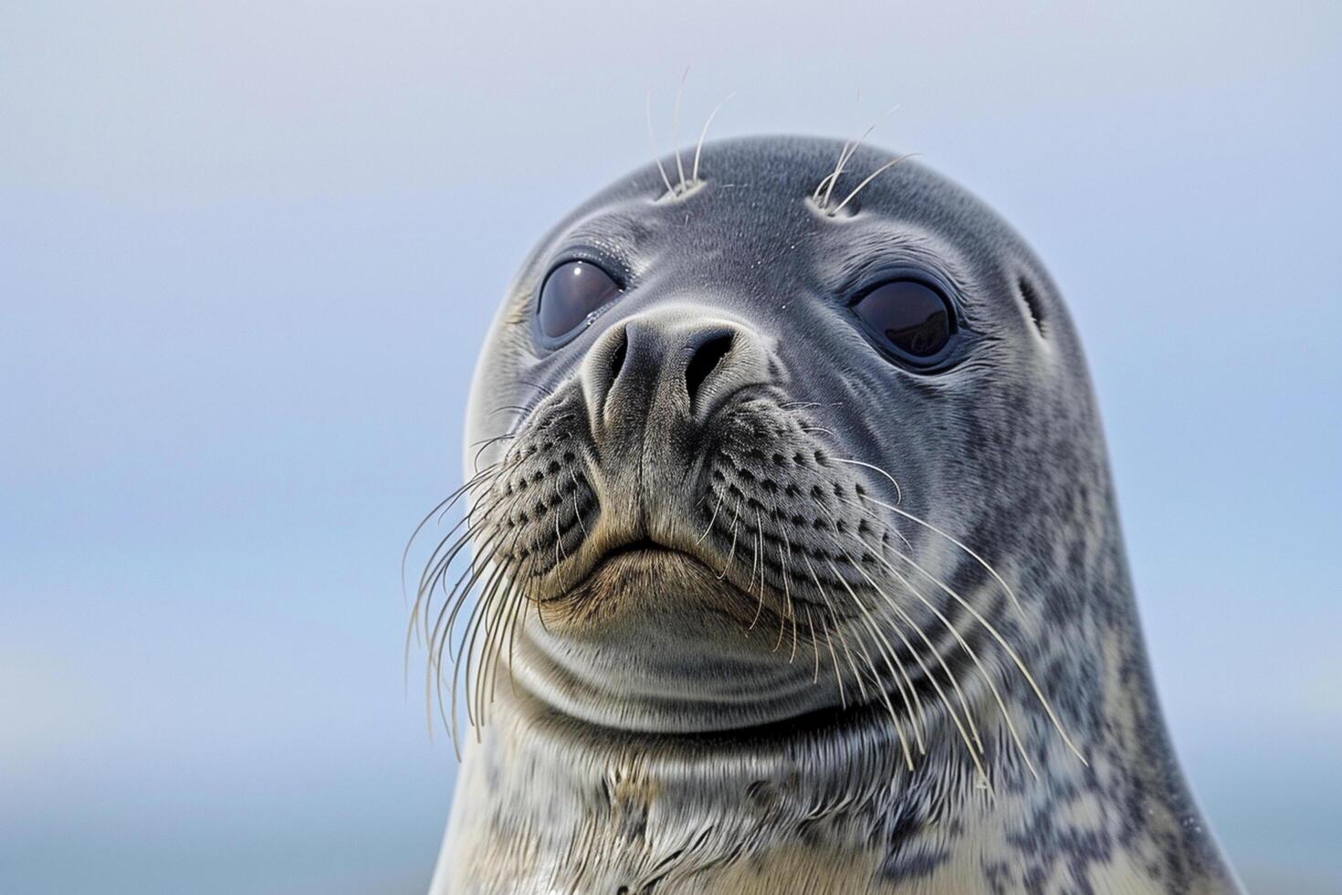 AI generated seal has smooth, grey skin with some visible textures and wrinkles Ai generated photo