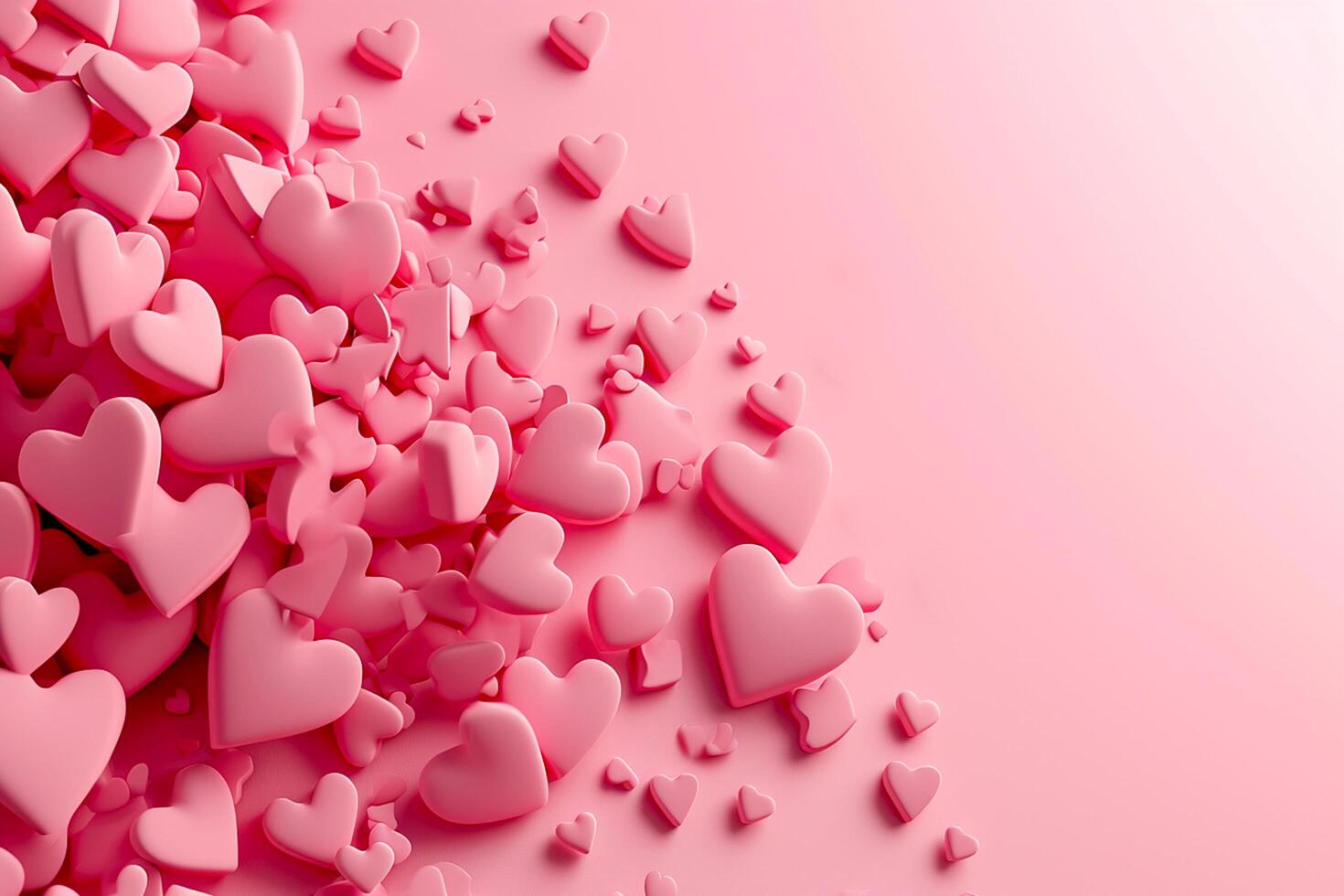 AI generated Greeting Card for Valentine's Day 3d heart background empty space Ai Generated photo