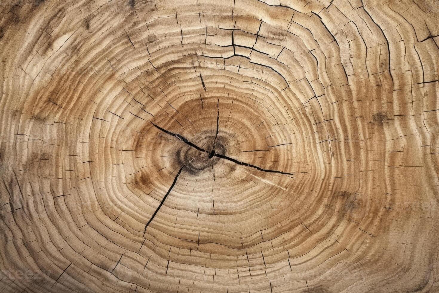 AI generated Closeup of cut tree trunk wood texture photo