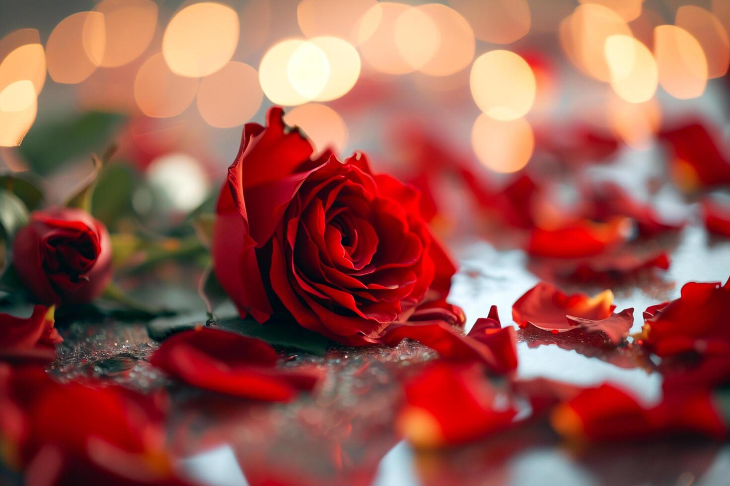AI generated stock photo and royalty image of red rose background romantic Ai Generated