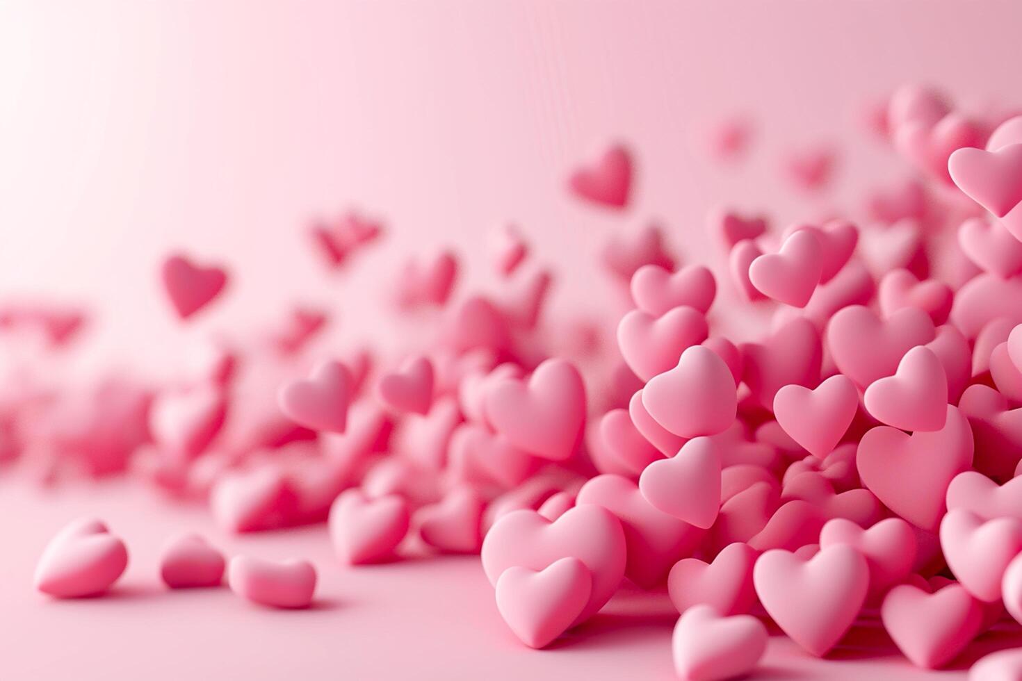 AI generated Greeting Card for Valentine's Day 3d heart background empty space Ai Generated photo