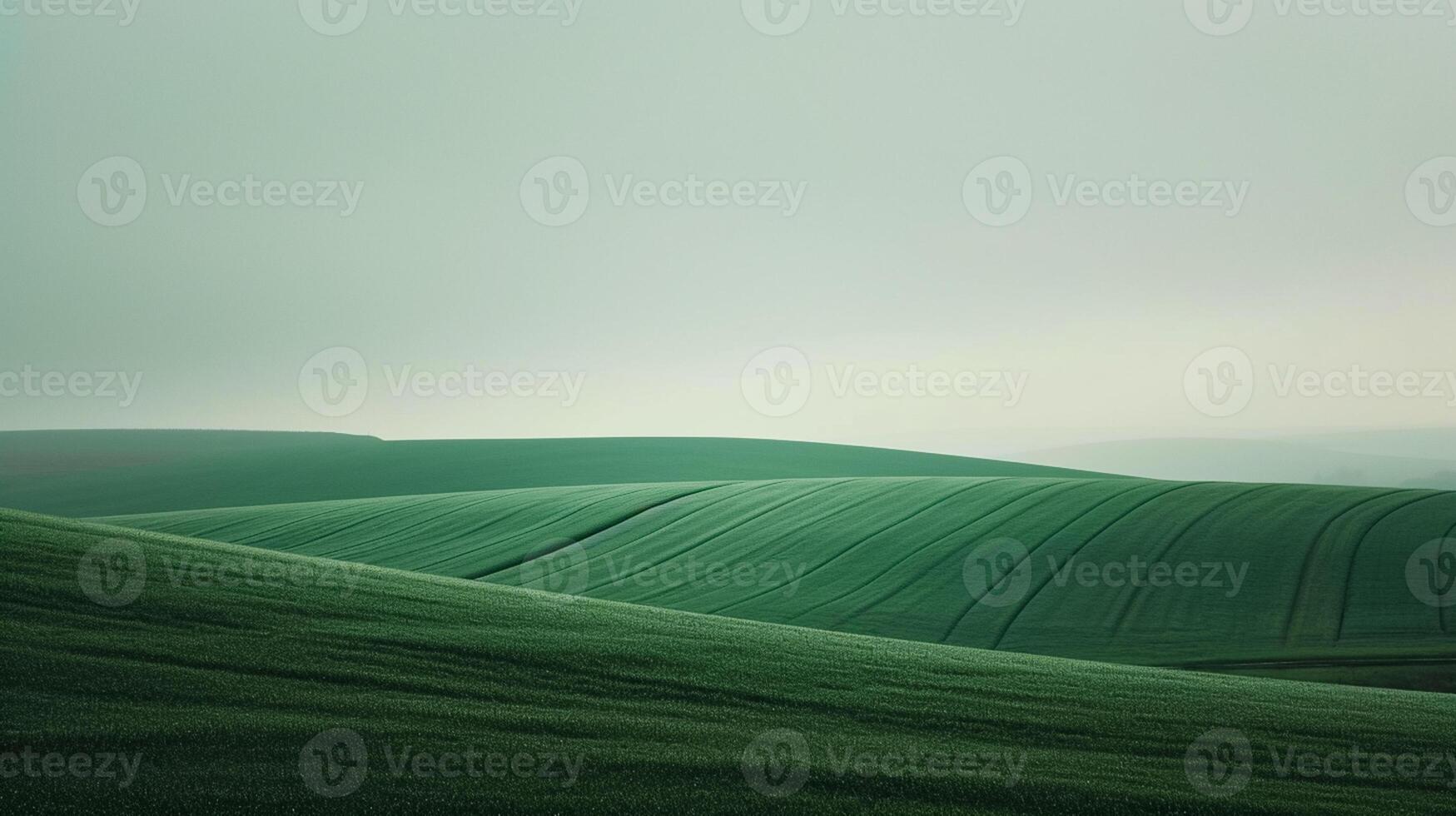 AI generated minimalism landscape with transparent circle, dark green color, neutral colors,beautiful Ai Generated photo