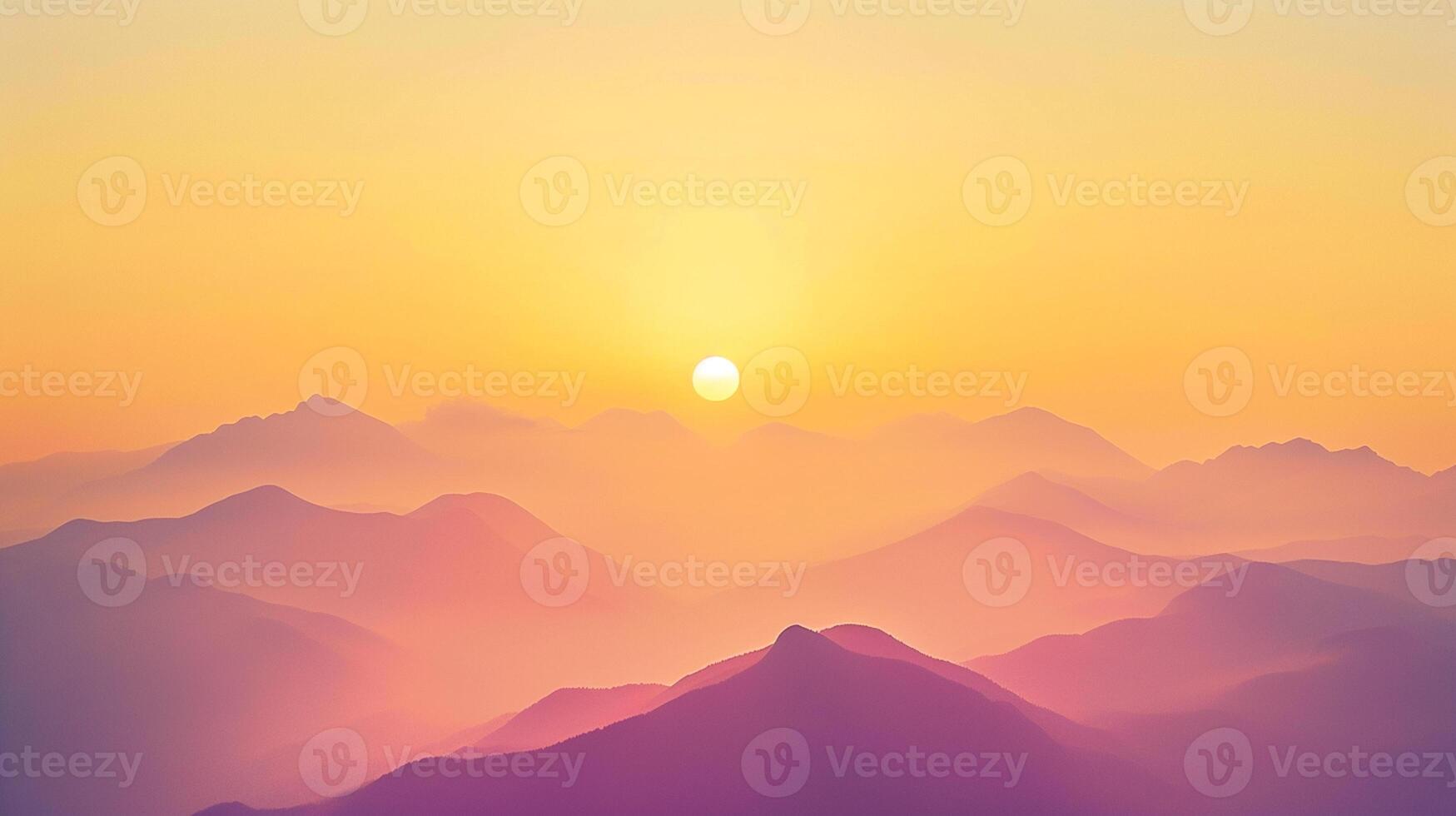 ai generado imagen de dorado amanecer esclarecedor el brumoso montañas. el suave gradientes y etéreo atmósfera lata inspirar asombroso digital Arte piezas. ai generado foto