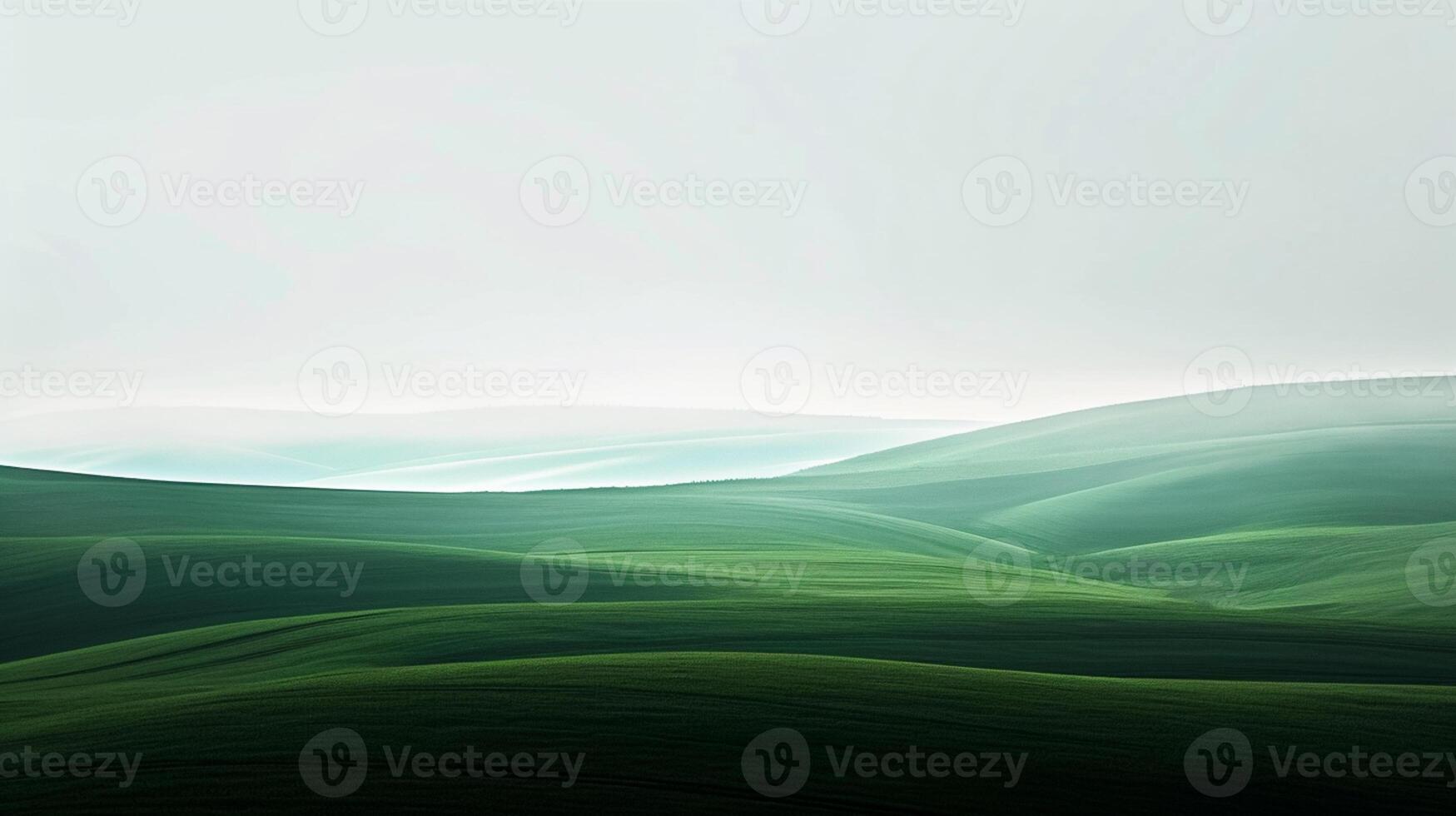 ai generado minimalismo paisaje con transparente círculo, oscuro verde color, neutral colores, hermoso ai generado foto