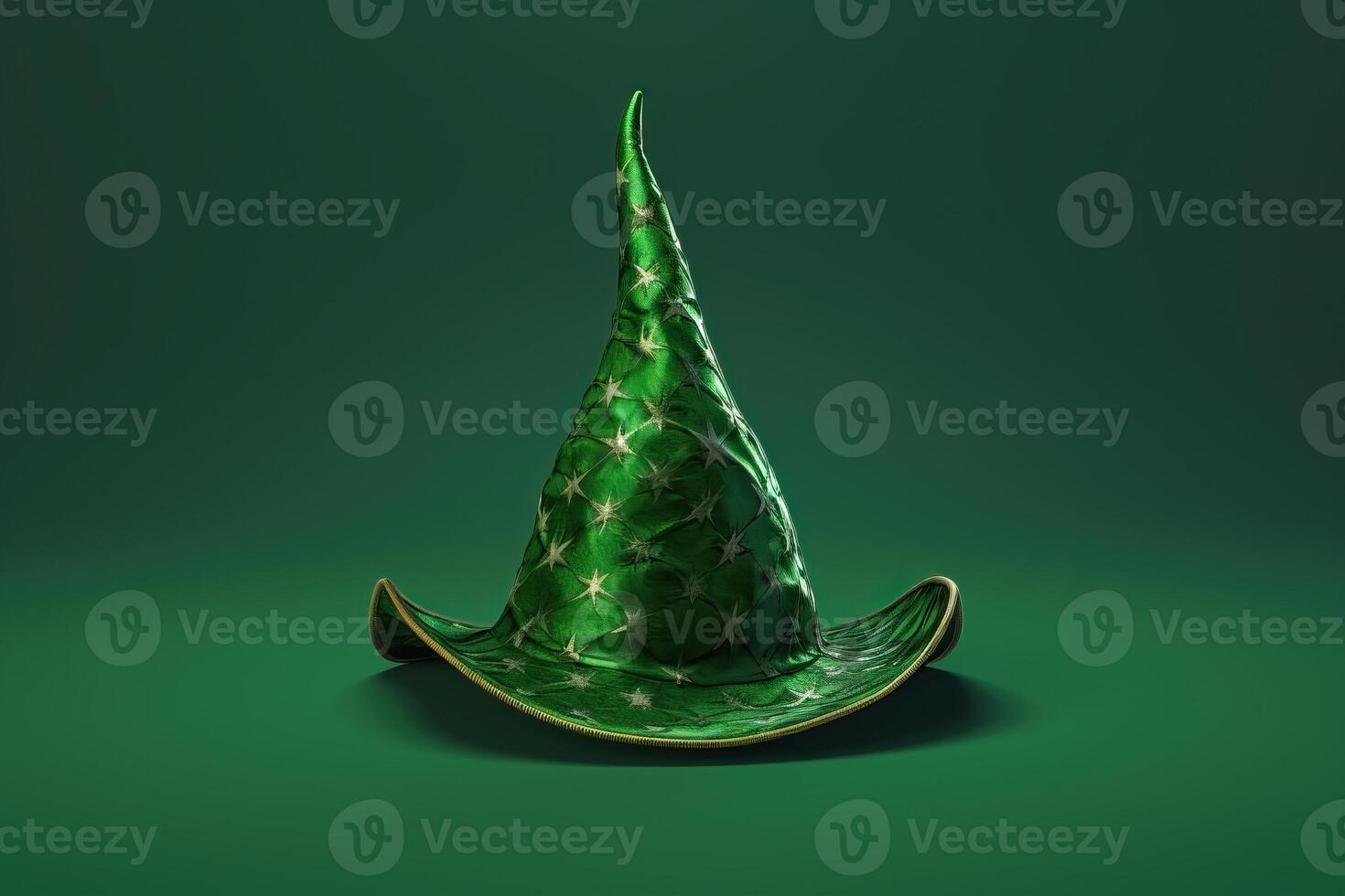 AI generated Green screen witch hat for Halloween costume. photo