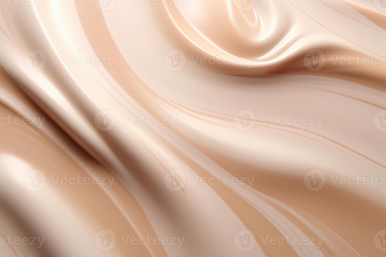 AI generated Creamy cosmetic smears on pastel beige background. photo