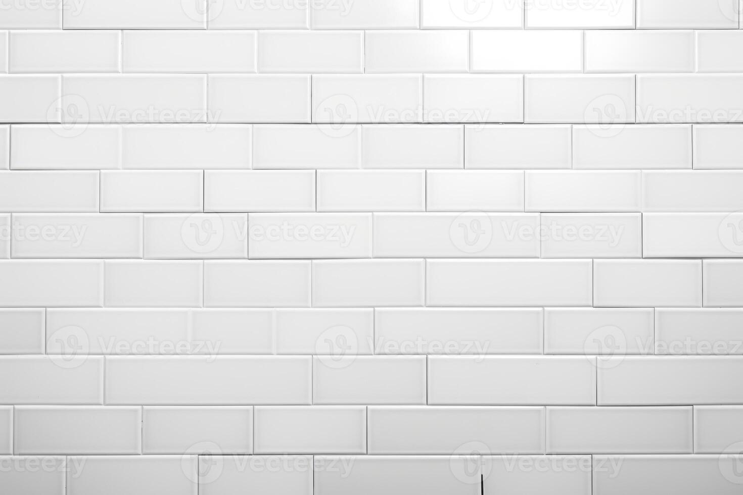 AI generated White rectangle mosaic tiles texture background. photo