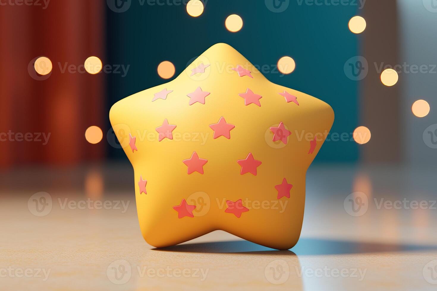 AI generated Star-shaped stress ball with customizable writing space. photo