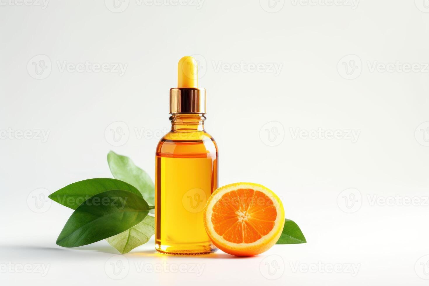 AI generated Organic Vitamin C Serum with Citrus Essential Oil for Cosmetics photo