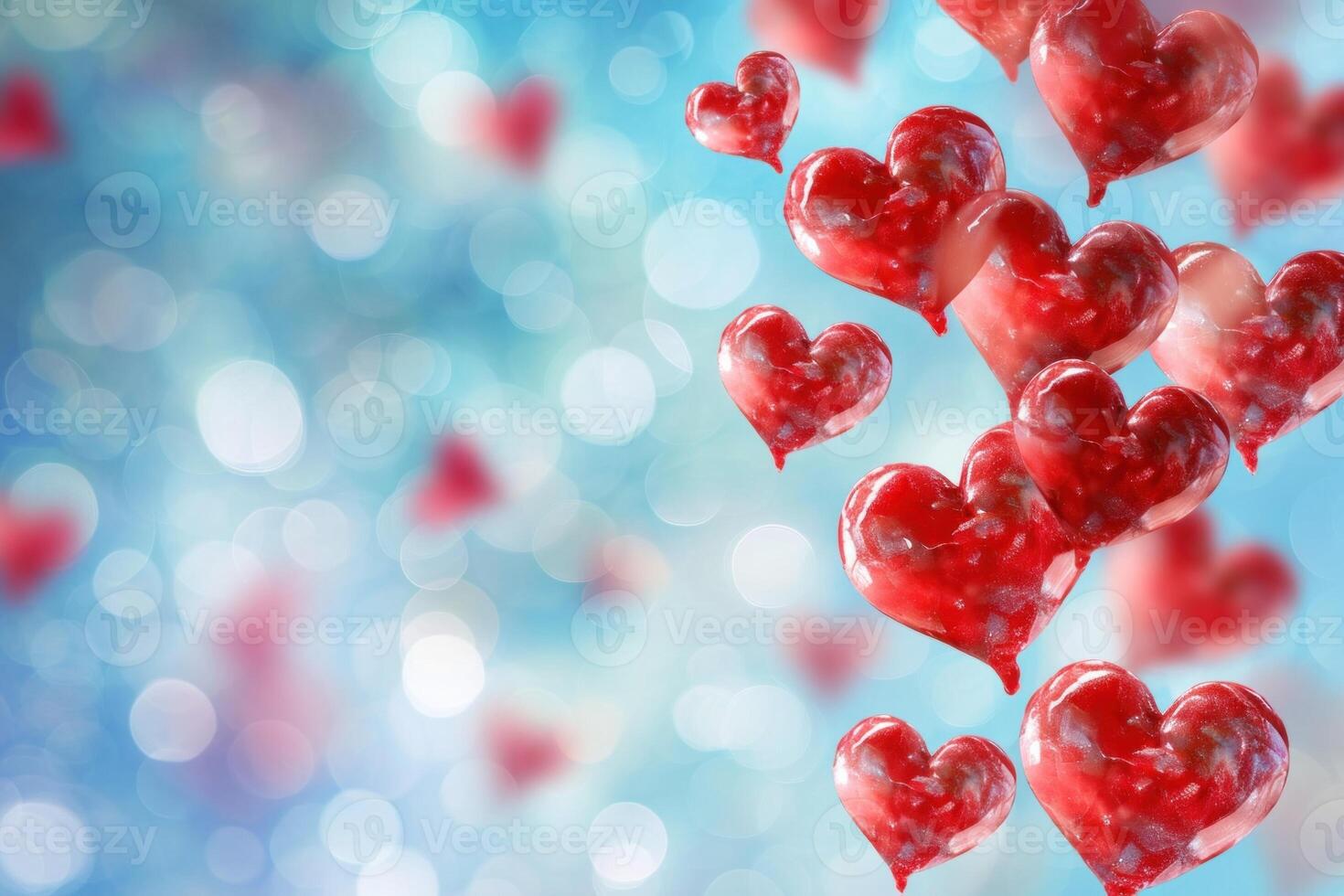 AI generated Valentine Hearts on Abstract Background Love and Art photo