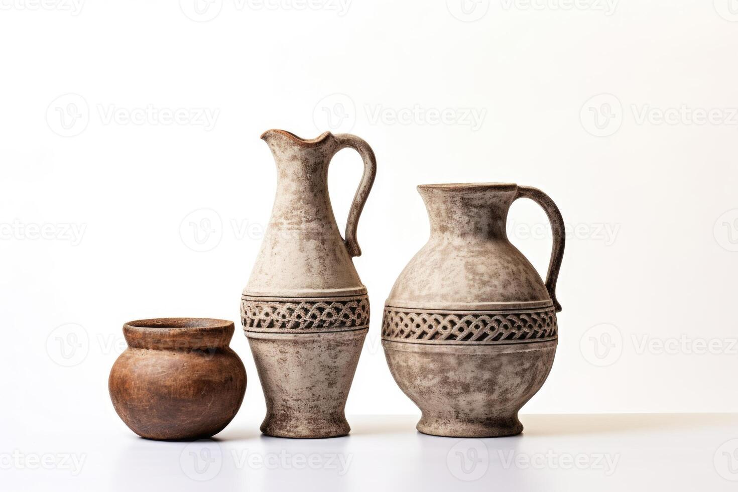 AI generated Ancient ceramic amphora for drinking wine, water, or milk. photo