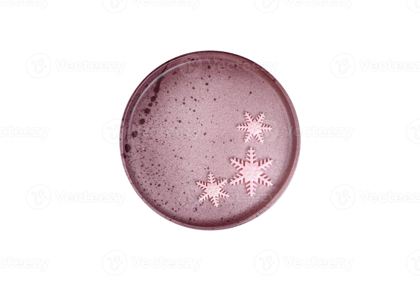 Beautiful winter snowflakes on a plain background with copy space photo