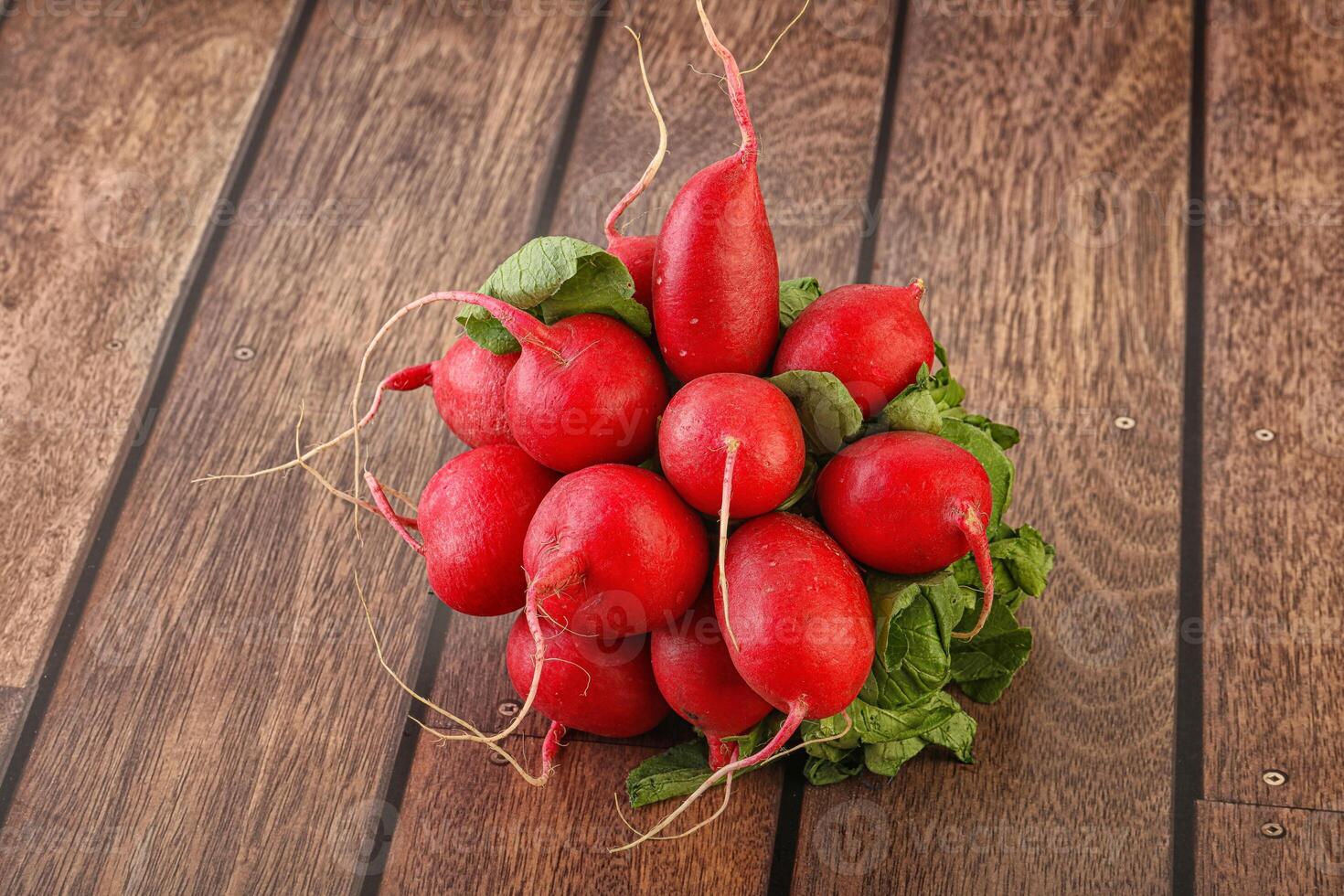 Heap ripe fresh red radish photo