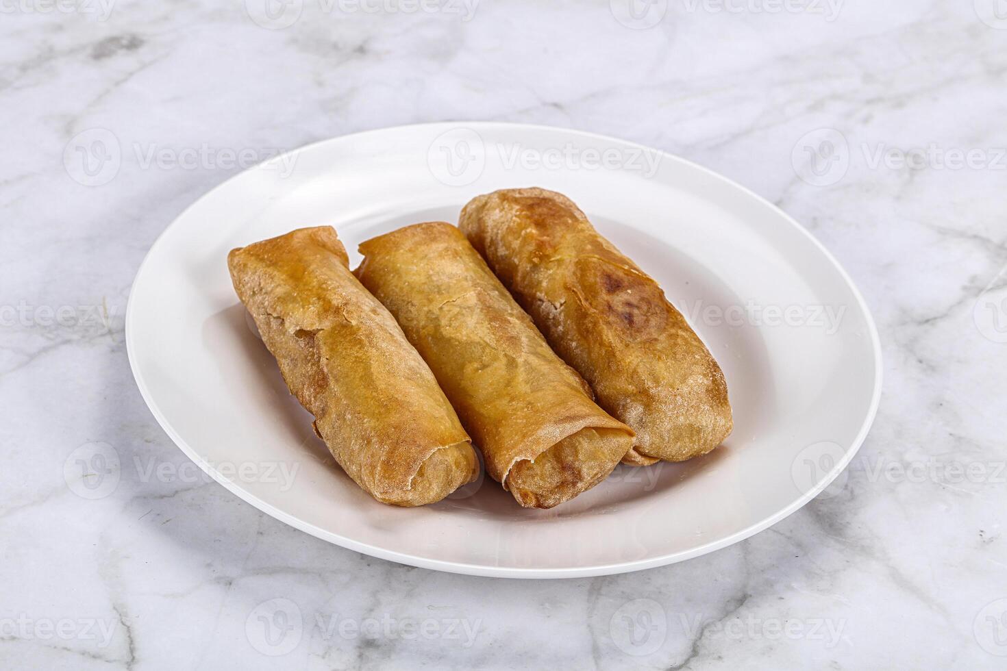 Traditional crispy fried stuffed springroll photo