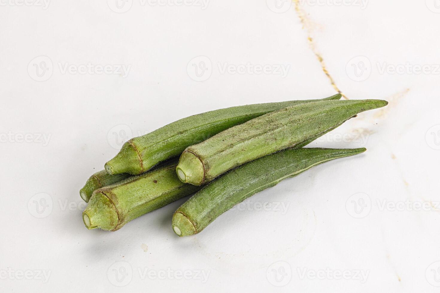 Natural organic raw green okra photo